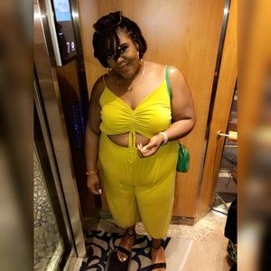 Plus size cut out jumpsuit